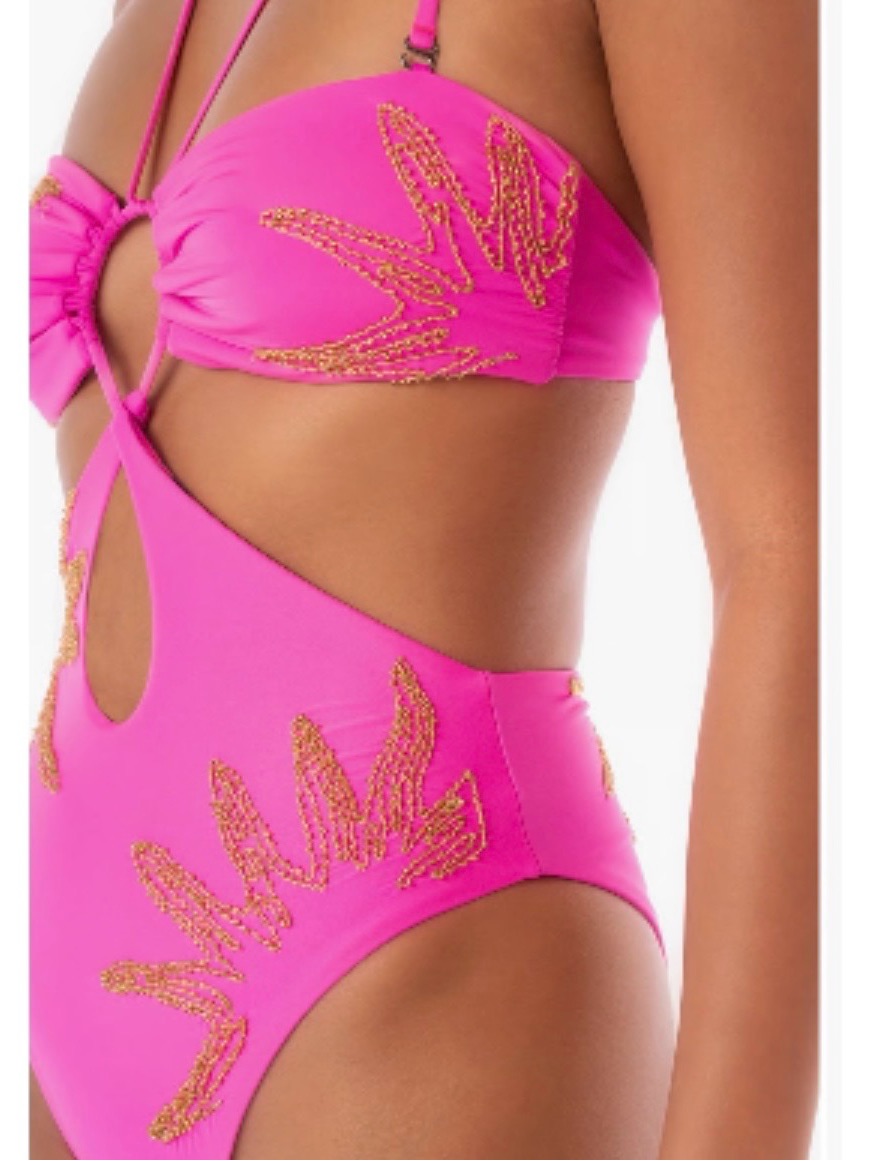 Maaji Caramel Sun Beaded Swimsuit Size S Nwts